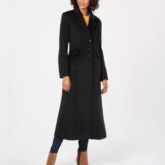 Forecaster of Boston Wool Blend Black Maxi Walker Coat 16 NWT - Picture 1 of 11